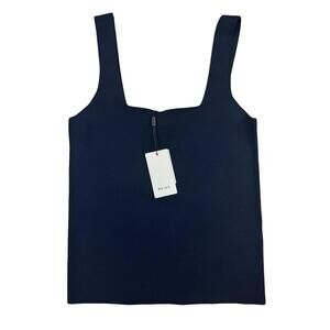 Reiss Devon Square Neck Top Tank Blue Size S